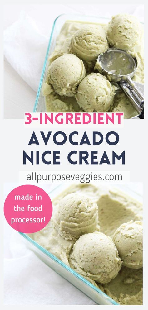 Nice Cream Avocado, Banana Avocado Ice Cream, Frozen Avocado Recipes, Frozen Avocado Uses, Frozen Avocado, Honey Avocado, Banana Chia Pudding, Frozen Treats Recipes, Ms Diet