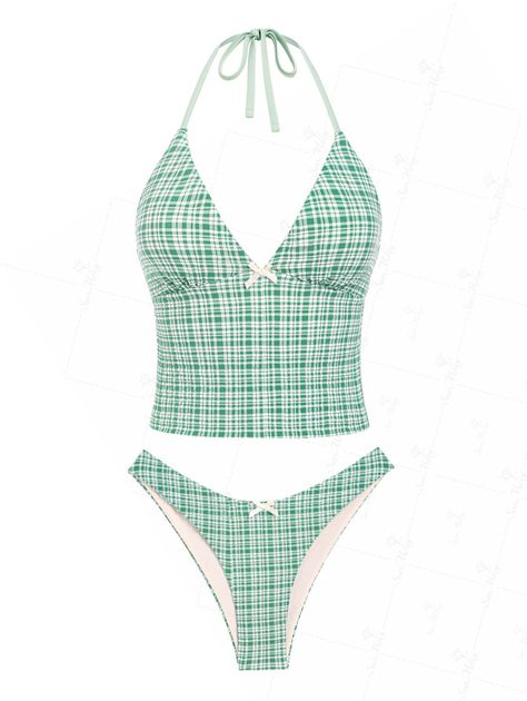 PRODUCT DESCRIPTION Embellishment:Bowknot Features:Wire Free,Padded (Removable Pads),Lined Material:Polyester,Spandex Neckline:Halter Pattern Type:Gingham Swimwear Category:Tankini Set Type:Tank Style Swimwear Cute Swimsuit Aesthetic, Cute Bathing Suits Aesthetic, Gingham Swimwear, Cute Tankinis, Tankini Aesthetic, Cute One Piece Bathing Suits, Cute Tankini, Halter Pattern, Swimwear Fabric