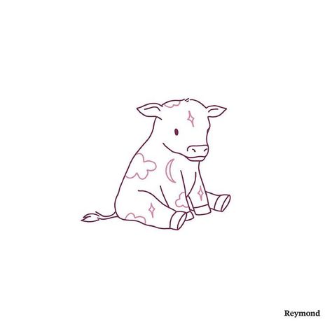 Funny Small Tattoos, Cow Sketch, Cow Tattoo, Hippie Tattoo, Cow Drawing, Doodle Tattoo, Cute Little Tattoos, Line Art Tattoos, Cute Cow