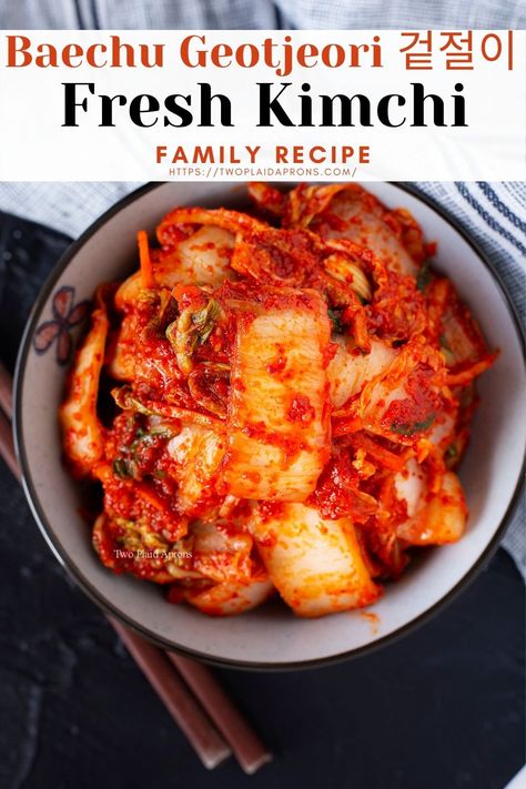 Quick Kimchi Recipe, Pork Belly And Rice, Fresh Kimchi Recipe, Boiled Pork Belly, Korean Sides, Veggies Ideas, Kimchi Recipes, Quick Kimchi, Fresh Kimchi