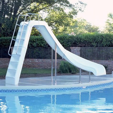 Inter-Fab Wild Ride Pool Slide Inground Pool Slides, Above Ground Pool Slide, Swimming Pool Slides, Unique Pool, Living Pool, Pool Ladder, Swimming Pools Inground, Pool Slide, Swimming Pool Water