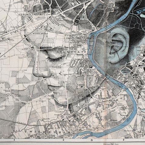 Ed Fairburn, Batman Fan Art, Hand Drawn Portraits, A Level Art, Illustrated Map, Old Map, Graphic Design Print, British Artist, Book Cover Design