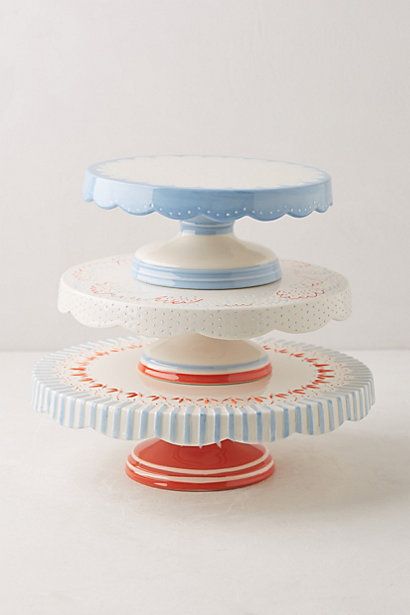 Scalloped Cake Stand, Scalloped Cake, Entertaining House, Cake Plates Stand, Dessert Aux Fruits, Tiered Cake, Colorful Kitchen, Keramik Design, Celebration Cake