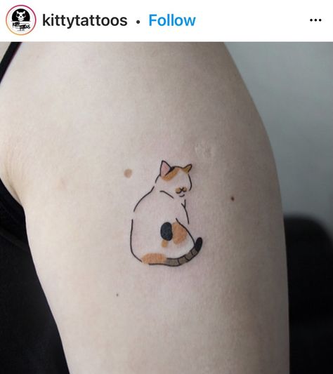 Simple Calico Cat Tattoo, Calico Cat Tattoos, Calico Cat Tattoo Ideas, Minimalist Earthy Tattoos, Dragon Cat Tattoo, Orange Cat Tattoo Simple, Pet Tattoos Cat Memorial, Cat Pet Tattoo, Cat Tattoo Designs Simple