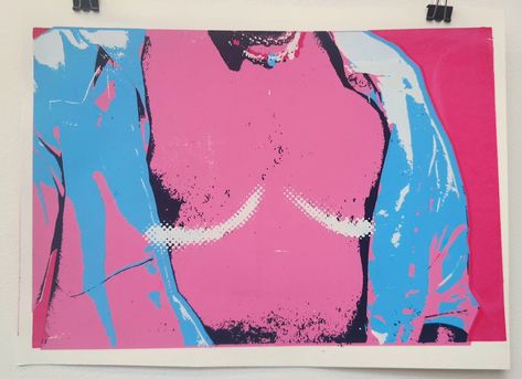 finished top surgery screen print i never posted. LOLLLLLL Screen Printing Ideas, Silk Screen Printing Design, Screen Print Designs, Top Surgery, Art 2024, Print Studio, College Design, Screenprinting, Screen Printing Designs