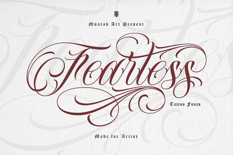 Free Tattoo Fonts, Fearless Tattoo, Calligraphy Tattoo Fonts, Best Cursive Fonts, Tattoo Name Fonts, 27 Tattoo, Best Tattoo Fonts, Cursive Tattoo, Tattoo Script Fonts