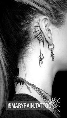 #BEAUTY, #RELATIONSHIPS #Fashion #Animals #Outfits #Winter Outfits #Animals Tattoo Ideas Spider, Dark Tattoo Ideas, Stile Pin Up, Gotik Tattoo, Behind The Ear Tattoo Ideas, Behind The Ear Tattoo, Behind Ear Tattoos, Shadow Tattoo, Ear Tattoo Ideas