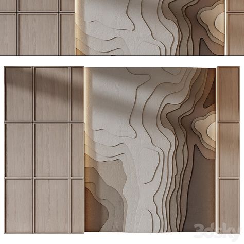 wall panels | set 319 - Other decorative objects - 3D model Wall Paneling Modern Luxury, Mdf Panel Design, 3d Mdf 3d Wall Panels, Wall Panel Office, Stone Wall Cladding Texture, Feature Wall Panelling, Tv Wall Interior Design, Mdf Panelling, Wall Cladding Interior