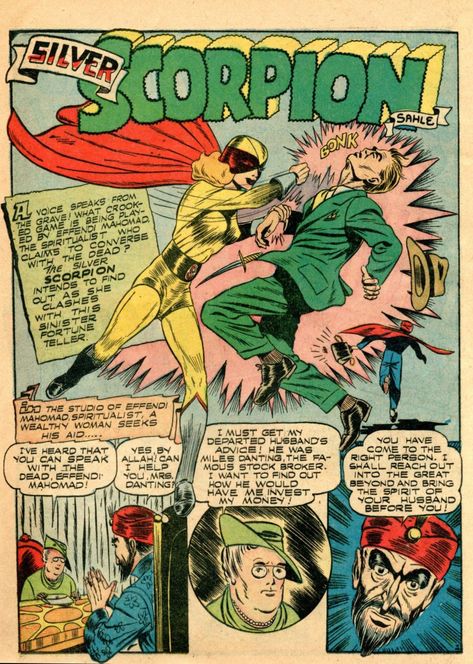 Golden Age Comics, Wealthy Women, Female Superhero, Comic Book Pages, He Is Coming, Splash Page, Cant Stop Thinking, Stop Thinking, Book Stuff