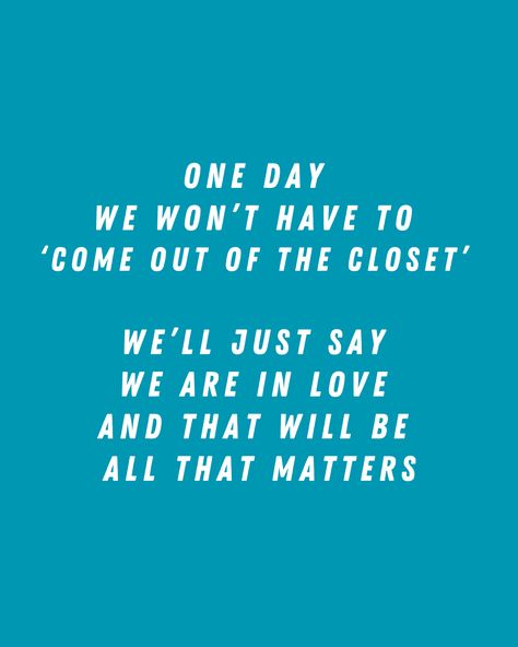 #lgbtq #lgbt #lgbtpride #pride #pridemonth #loveislove #lovewins #lgbtcommunity #queer #gay #gayboy #gaygirl #gaylove #gaylife #lesbian #bisexual #bi #trans #transgender #nonbinary #dragqueen Coming Out Quotes, Coming Out Of The Closet, Outing Quotes, Just She, Self Quotes, Coming Out, One Day, Vision Board, Quotes