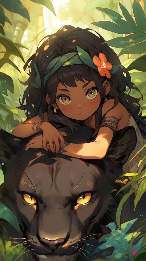 Beutiful Bagheera, Mowgli, jungle, with nature Environment Clipart Whit Anime Jungle, Jungle Book Characters, Jungle Animal Art, Nature Environment, 동화 삽화, Dark Art Drawings, Anime Animals, In The Jungle, Sketchbook Inspiration