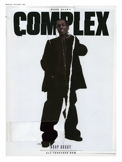 Asap Rocky Poster, Rocky Poster, Mises En Page Design Graphique, Complex Magazine, A$ap Rocky, Asap Rocky, Room Posters, White Photo, New Wall