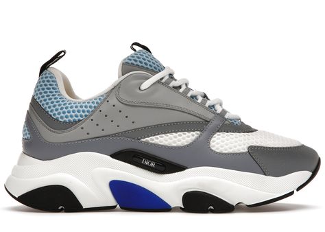 Dior B22 Sneakers in White/Blue Tenis Dior, Dior B22 Sneakers, Nike Tech Tracksuit, Dior B22, Dior Outfit, Gentlemen Wear, Dior Sneakers, Men Dior, Market Value