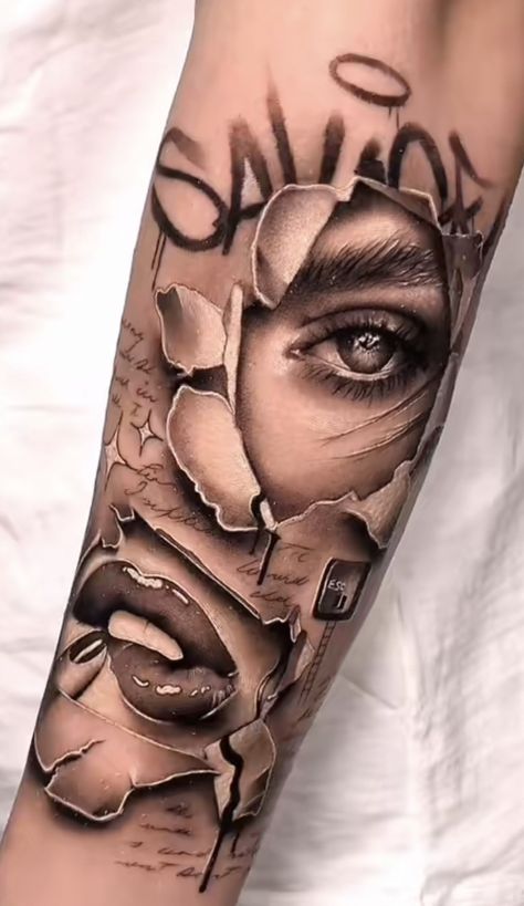 Shen Long Tattoo, Thigh Piece Tattoos, Colour Tattoo For Women, Chicano Tattoos Sleeve, Feminine Tattoo Sleeves, Realistic Tattoo Sleeve, Mom Tattoo Designs, Chicano Style Tattoo, Graffiti Tattoo