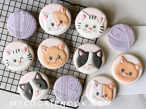 Alicia | Do you have pets? . . . . . . #Thecookienooknj #cookies #royalicing #sugarcookie #cookieart #decoratedcookies #decoratedsugarcookies… | Instagram Cat Birthday Cookies Decorated, Cat Themed Cookies, Cat Royal Icing Cookies, Cute Royal Icing Cookies, Cat Sugar Cookies Decorated, Cat Cookies Decorated, Kitten Cookies, Cat Sugar Cookies, Cookie Royal Icing