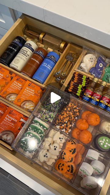 Mikayla McNeany on Instagram: "Restock my hot cocoa & coffee drawer for Halloween! 🎃☕️�🍂👻 What would you add!? 

#restock #asmr #restockasmr #hotcocoabar #hotococoa #hotchocolate #hotchocolatebar #halloween #halloweenvibes #halloweenhotchocolatebombs #spooky #spookyseason #spookyvibes #halloweenhotcocoa #reels #fyp #satisfying #oddlysatisfying #amazonhome #amazonhomefinds #amazonfinds #fallvibes #organization #home #aesthetic #organized" Coffee Drawer Organization, Coffee Drawer, Hot Cocoa Coffee, Cocoa Coffee, Organization Home, Pumpkin Caramel, Sea Salt Caramel, Hot Cocoa Bar, Hot Chocolate Bars