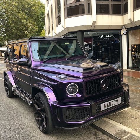 Mercedes Benz Gclass on Instagram: “Purple Urban @gclass #millionairesurroundings #gclass” Mercedes G63, Dream Cars Mercedes, Mercedes G Wagon, Purple Car, Ford Mustang Car, Aesthetic Car, Mercedes Benz G Class, Dream Cars Jeep, Jeep Cars