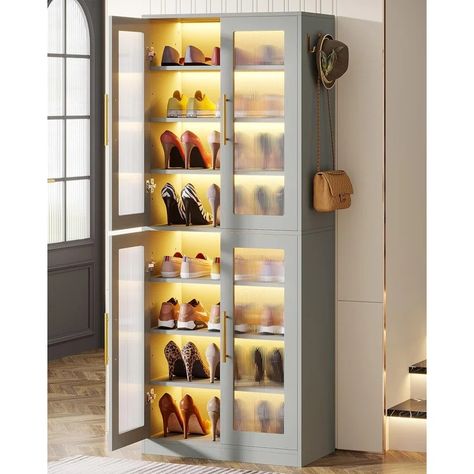 Ivy Bronx 24 Pair Shoe Storage Cabinet & Reviews - Wayfair Canada Shoe Cabinet Design, Cabinet Bookcase, Shoe Shelves, Bedroom Renovation, Kitchen Storage Rack, Garage Storage Cabinets, Bathroom Storage Cabinet, Closet System, The Ivy