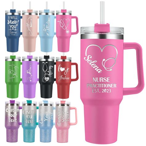 Cheer Cups Personalized Tumblers, Stanley Products, Stanley Cups, Maybe In Another Life, Work Anniversary, Tumbler With Handle, Gift For Nurse, Gift For Father, Custom Water Bottles