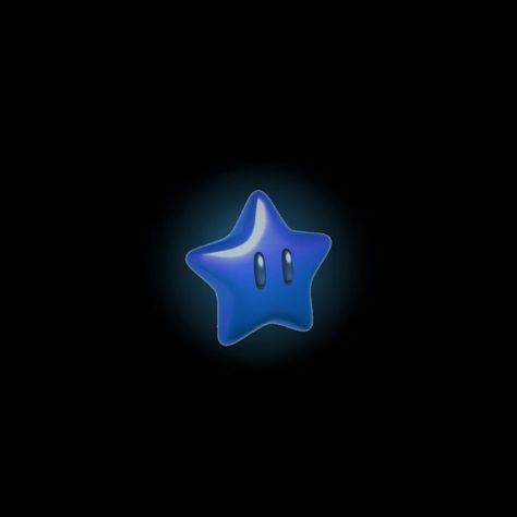 Blue Star, In The Dark, Black Background, Blue, Black