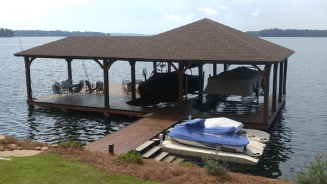 Covered Boat Dock Ideas, Lake Docks Designs, Cottage Dock, Lake Docks, Lake House Dock, Dock Design, Boathouse Design, Dock Ideas, Lake Landscaping