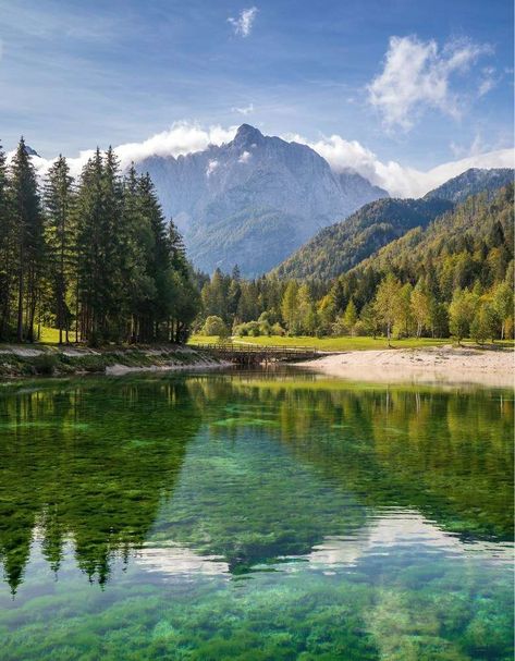 crystal clear water at Jezero Jasna Lake Slovenia, https://www.werenotinkansasanymore.com/jezero-jasna-lake/ Lake Jasna Slovenia, Lake Landscape Photography, Animation Layout, Pretty Lake, Mountains And Lake, Water Environment, Pretty Nature Pictures, Natural Scenes, Water Images