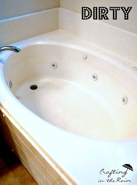 How to Clean a Jetted Tub - Crafting in the Rain Cleaning A Jacuzzi Tub, Clean Jetted Tub, Clean Baking Sheets, Corner Jetted Tub, Tub Cleaning, Car Organization Hacks, Cleaning Bathrooms, Cleaning Bathroom, Clean Baking