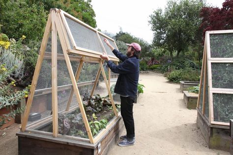 A Frame Garden, Fun Gardens, Building A Raised Bed, Raised Bed Garden Design, Backyard Greenhouse, Raised Garden Beds Diy, Permaculture Design, Covered Garden, Diy Greenhouse