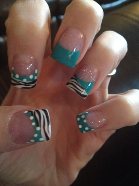 Zebra nails Blue Zebra Nails, Blue Zebra Print Nails, Zebra Nails Green, Zebra Print Nails Y2k, Purple Toe Nails, Teal Zebra Nails, Teal Nail Designs, Pedicure Nail Designs, Teal Nails