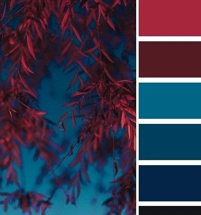 Jewel Tone Swatches, Dark Blue Complimentary Colors, Kaeya Color Pallet, Deep Red And Blue Color Palette, Deep Blue Color Scheme, Red And Cyan Color Palette, Red Color Palette Bedroom, Hades Color Palette, Color Schemes With Dark Blue