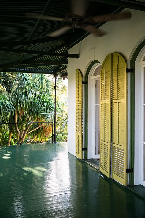 Key West Florida, Shutters, Yellow, Trees, Key West, Porch, Trim, Key, Flooring