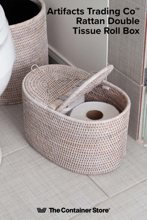 Rattan bathroom decor