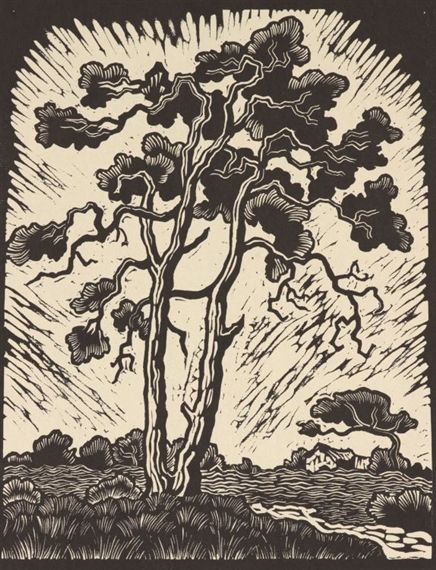 View Trees (1979) By Gregoire JohannesBoonzaier; linocut; 40.5 x 31 cm; Signed; . Access more artwork lots and estimated  realized auction prices on MutualArt. Woodcut Art, Trees Art, South African Art, Duck Art, Linocut Art, Woodcuts Prints, Wood Engraving, Lino Print, Linocut Prints