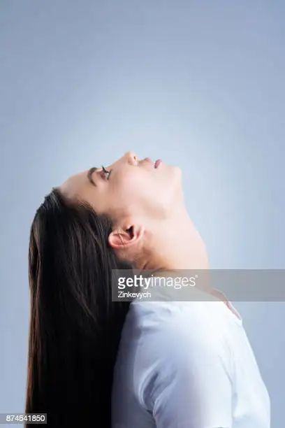 Responsible Woman Leaning Her Head Back While Using Nasal Drops High-Res Stock Photo - Getty Images Leaning Head Back Reference, Head Back Reference, Paying Attention, Drawing Inspiration, High Res, Getty Images, No Response, Skin Care, Skin