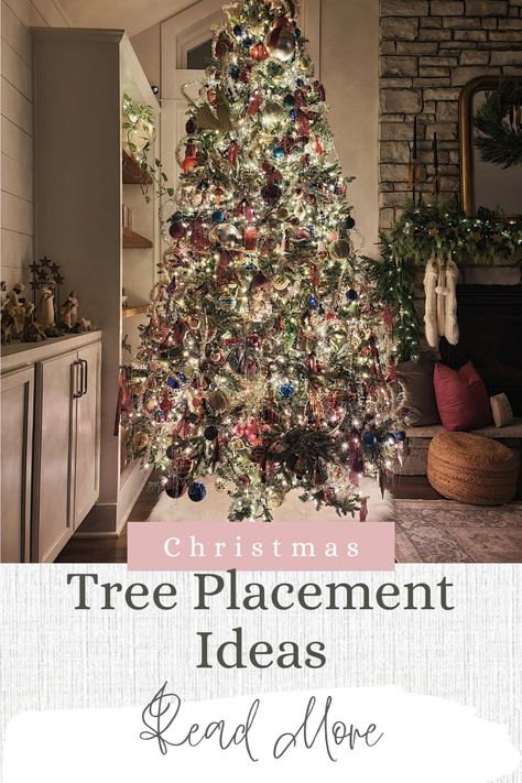 Check out all the rooms I place Christmas Trees in our Home Christmas Tree Positioning, Where To Put A Christmas Tree, Christmas Trees In Small Spaces, Places To Put Christmas Tree, Christmas Tree Layout Living Room, 2 Christmas Trees In One Room, Best Place To Put Christmas Tree, Sparse Christmas Tree Decorating Ideas, Living Room Christmas Tree Placement