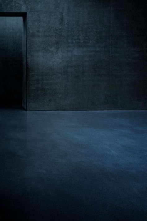 Field Notes Concrete Flooring, A Dark Room, Mood Indigo, Dark Walls, Empty Room, Blue Rooms, Feeling Blue, Dark Room, Corporate Design