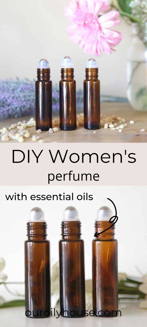 Make your own naturally fragranced DIY women’s perfumes using essential oils with a full video tutorial and printable labels. Natural Perfume Recipes, How To Make Homemade Perfume, Body Spray Recipe, Perfume With Essential Oils, Diy Perfume Oil, Diy Perfume Recipes, Essential Oil Perfume Blends, Essential Oil Roller Bottle Recipes, Roller Bottle Recipes