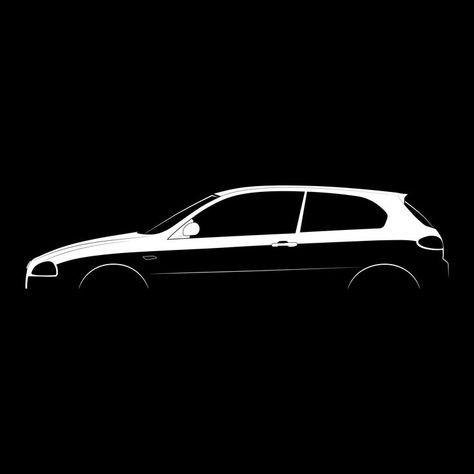 Black And White Silhouette, Alfa Romeo 147, Car Silhouette, Door Mirrors, My Portfolio, Side Profile, Profile Design, Portfolio Website, Silhouette Design