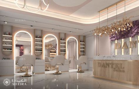 Luxury Salon Interior Design, Hair Salon Interior Design, Nail Salon Interior Design, Beauty Salon Interior Design, Nail Salon Interior, Beauty Room Salon, Hair Salon Design, Spa Interior Design, Hair Salon Interior