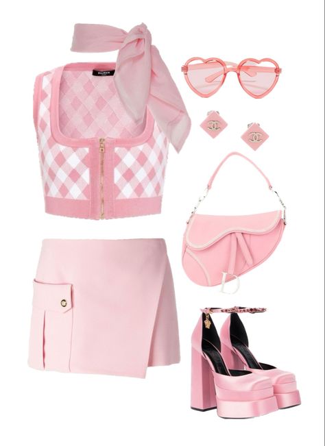 Causal Barbie Outfits, Barbiecore Outfit Baddie, Pink Barbie Aesthetic Outfits, Barbie Core Aesthetic Outfits, Barbie Inspired Outfits Pink, Barbie Movie Outfits Ideas, Barbie Style Outfits, Barbiecore Aesthetic Outfit, Barbie Oc