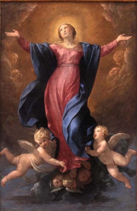 The Fourth Glorious Mystery – Catholic Heart and Mind The Assumption Of Mary, Assumption Of The Virgin, Kneeling In Prayer, Assumption Of Mary, Baroque Painting, The Blessed Virgin Mary, Baroque Art, Famous Artwork, Immaculate Conception