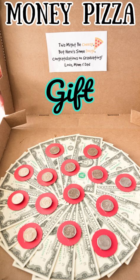 Pizza Money Gift Birthday, Graduation Money Pizza, Pizza Money Gift, 50th Birthday Money Gift Ideas, Pizza Gift Basket, Money Pizza, Money Gifts Christmas, Money Craft, Gifting Money