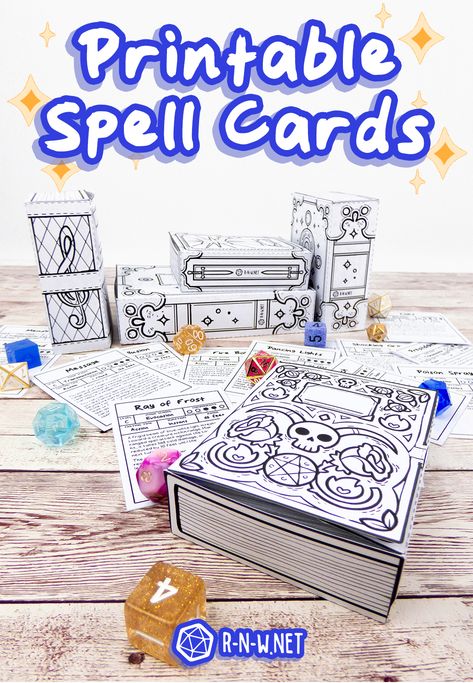 Dnd Shenanigans, 5e Spell Cards, Dungeons And Dragons Diy, Dnd Spell Cards, Dnd Diy, Dungeons And Dragons Adventures, Spell Cards, Dnd Character Sheet, Dnd Crafts