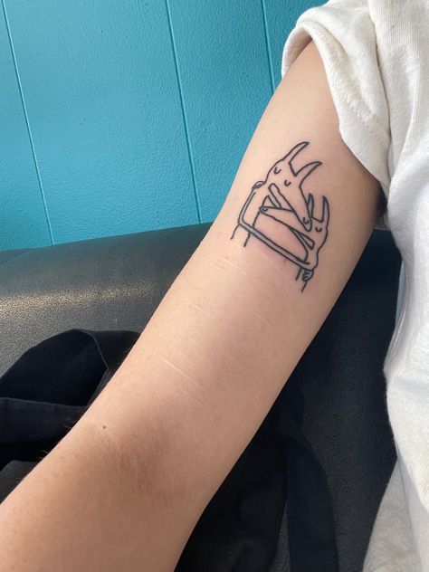 Car Seat Headrest Twin Fantasy Dogs, Twin Fantasy Tattoo, Silly Dog Tattoo, Twin Fantasy Dogs, Car Seat Headrest Tattoo, Twin Fantasy Car Seat Headrest, Weezer Tattoo, Fantasy Cars, Sharpie Tattoos