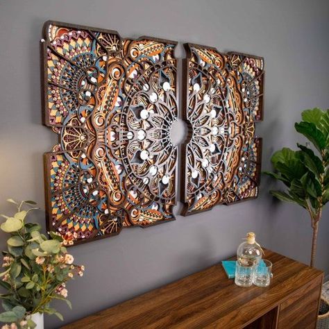 Cluster Jewelry, Desain Quilling, Wood Wall Art Diy, 4 Directions, Cork Wall, Laser Art, 1 Billion, Wood Artist, Mandala Wall Art