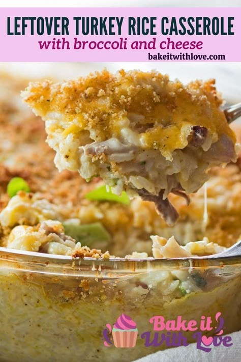 Leftover Turkey Rice Casserole, Turkey And Wild Rice Casserole, Leftover Turkey And Rice Recipes, Turkey Rice Casserole Recipes, What To Do With Turkey Leftovers, Turkey Broccoli Rice Casserole, Turkey And Broccoli Casserole, Turkey And Rice Recipes, Turkey And Rice Casserole