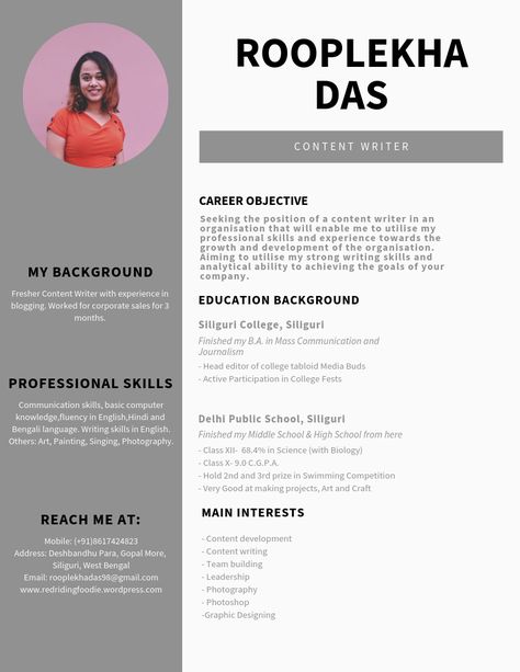 Content Writing Resume, Resume For Content Writer, Graphic Design Student Resume, Content Writer Portfolio, Content Writer Resume, Dead Poet Society, Writer Resume, Writer Career, Graphic Design Cv