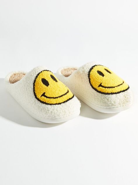 Smiley Face Slippers | Altar'd State Yellow Smiley Face Slippers, Preppy Stuff Slippers, My Wishlist Birthday, Preppy Slides, Smile Slides, Preppy Wishlist Ideas, Teen Girl Christmas List, Christmas Wishlist 2022, Christmas List 2022