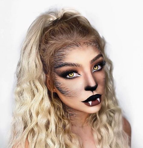 Maquillage Halloween : la femme loup-garou Wearwolf Makeup, Werewolf Makeup, Wolf Makeup, Werewolf Costume, Halloween Make-up Looks, Holloween Makeup, Creepy Makeup, Halloween Makeup Diy, Cool Halloween Makeup