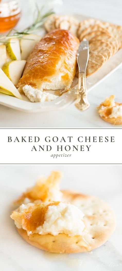 Easy crowd pleasing baked goat cheese and honey appetizer recipe that looks as good as it tastes. It’s an easy to serve appetizer with fruits and crackers. #appetizer #cheese #goatcheese #honey Honey Appetizers, Cauliflower And Cheese, Goat Cheese And Honey, Cheese And Honey, Baked Goat Cheese, Doughnut Holes, Recipes Italian, Goat Cheese Recipes, Best Appetizer Recipes